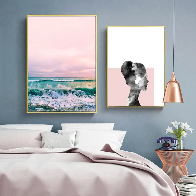 Pink Sea View Wall Art Poster