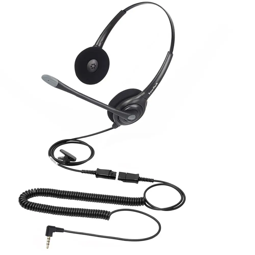 Call center headphones QD (Quick Disconnect) headset with single 3.5mm plug for laptop Smartphone computer PC notebook etc
