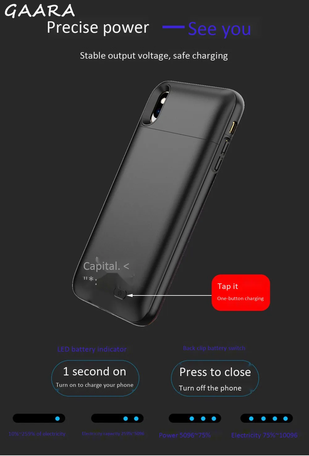 Держатель батареи Чехол для iPhone 6 6s 7 8 Plus 4200 мАч Магнитная Беспроводная твердая зарядная крышка Внешний пакет резервного питания чехол