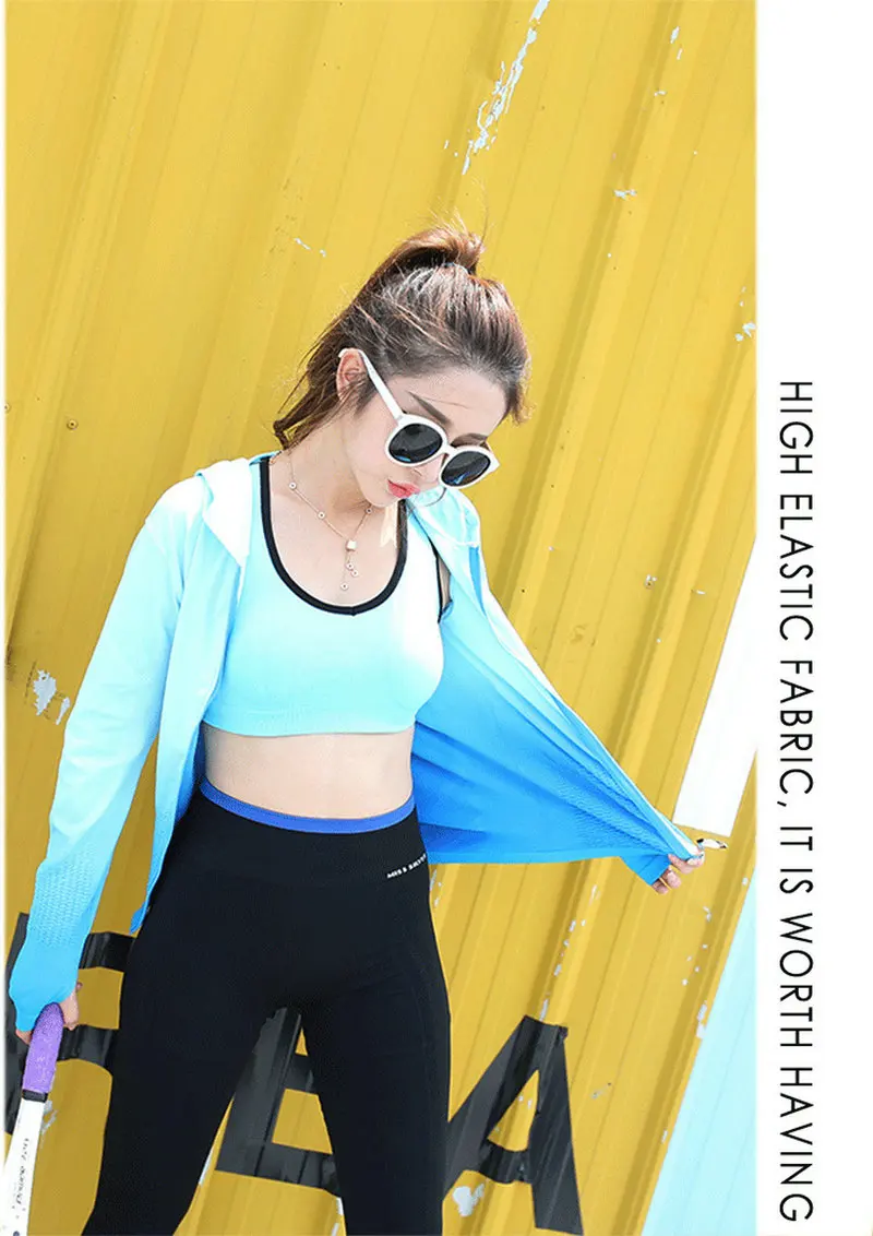 Aipbunny Женская Спортивная футболка из джерси градиентного цвета, футболки для тренировок на открытом воздухе, топы для занятий йогой, фитнесом, бегом, футболки, спортивные майки
