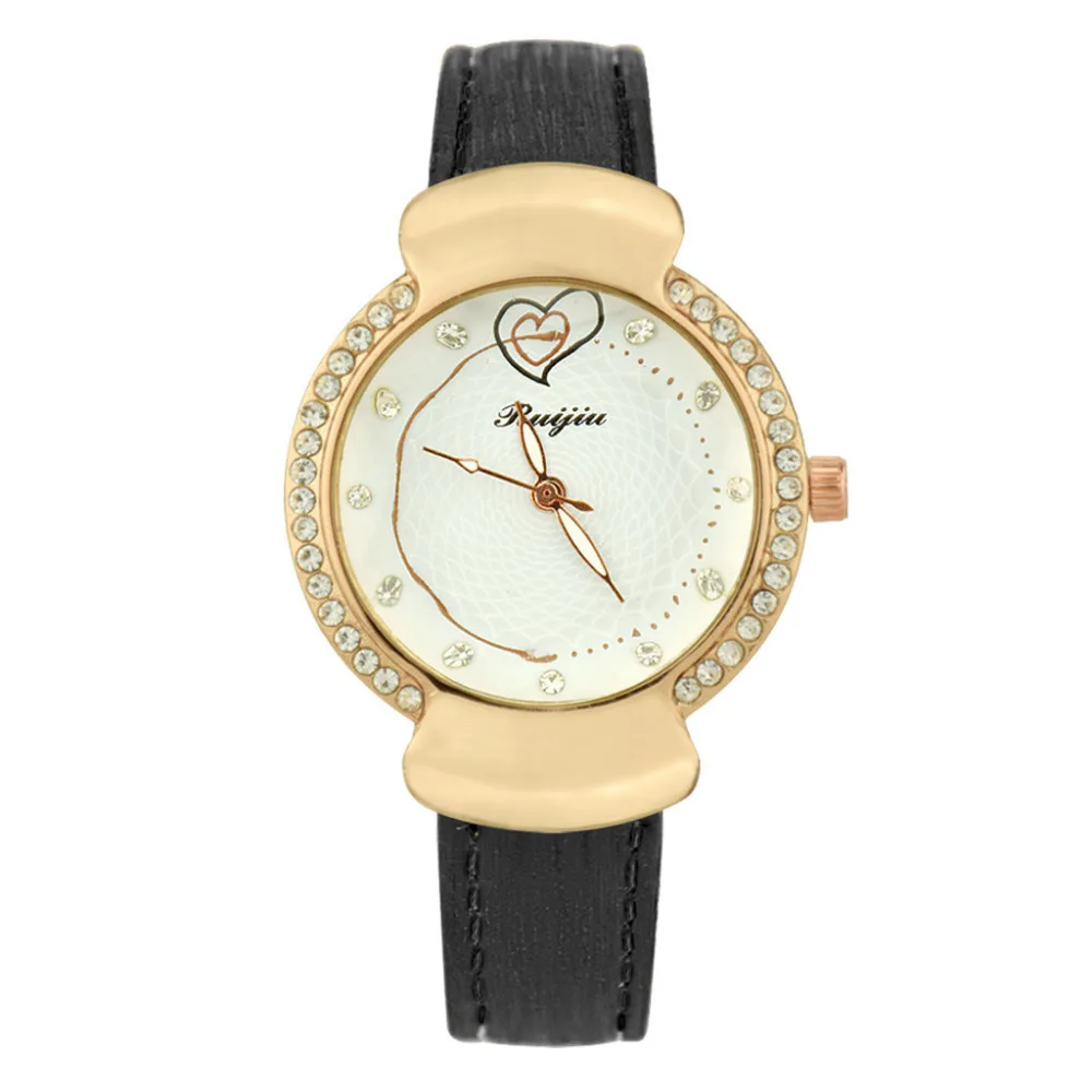 Leather Belt Watch Fashion Women Watches Ladies Rhinestone Case