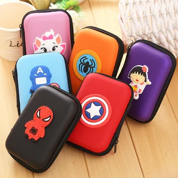 

Mini Package Wallets Bags Digital EVA Earphone Pouch Case Cute Cartoon Anime Gift Pouch Square Rectangle Silicone Coin Purse