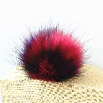 

12pcs Purple Green Series Faux Raccoon fur Pompon 8cm Pom Irregular Color Combinations Pendant Jewelry Accessories Handicraft