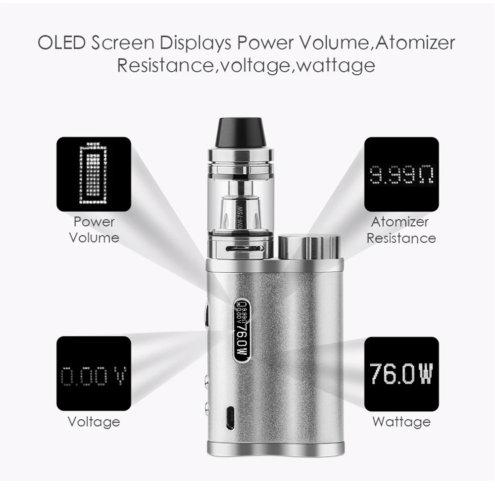 JOMOTECH оригинальная 76W мощности электронная сигарета Kit 0.5ohm испарителя 2мл Танк