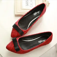 

2018 Women's autumn comfortable pointed toe black bowknot flats with shallow mouth Casual shoes 516-7