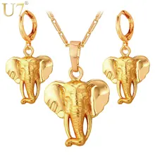 U7 Слон Кулон Ожерелье Серьги Ювелирные Комплекты Женщины Подарок Подвеска Животные S818