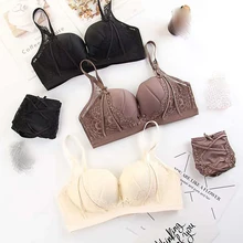 fashion wireless bra set push up adjustable bra with hands and lace panties women seamless sexy underwear girls lingerie