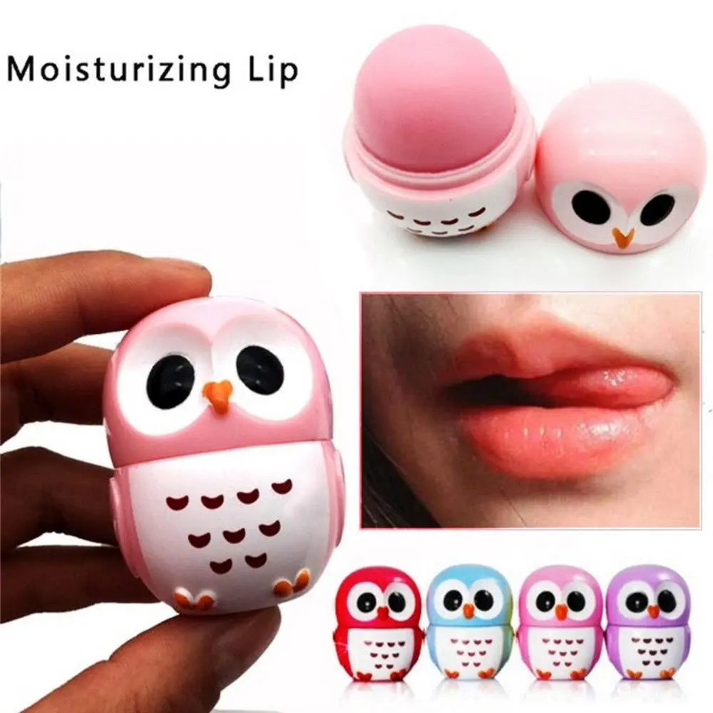 

1Pcs Lips Balm Candy Color Owl Moisturizing Lip Balm Natural Plant Sphere Lip Gloss healthy Fruit Embellish Lipstick Makeup Tool