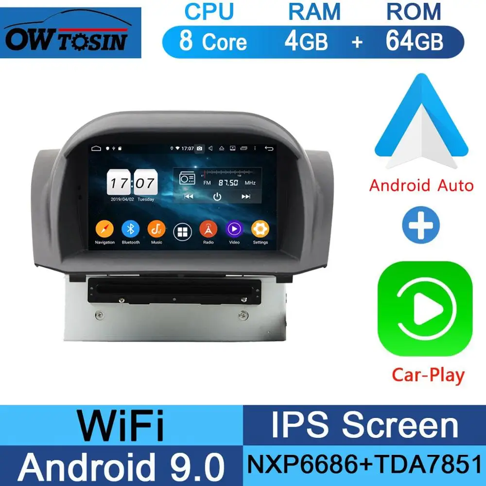 " ips 8 ядерный 4 Гб ram+ 64 Гб rom Android 9,0 автомобильный DVD радио gps для Ford Focus 2012 2013 DSP CarPlay Parrot BT - Color: 64G CarPlay Android