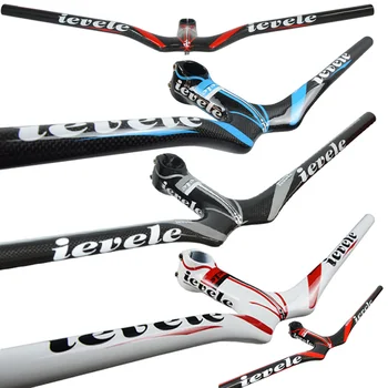 

ievele MTB handlebar full carbon mountain bike bicycle MTB flat handlebar with fork 28.6 31.8mm handlebar gloss 249g 600-780mm