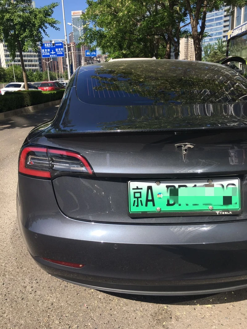 Для Tesla модель 3- заднее углеродное волокно заднее крыло багажника спойлер задний спойлер на крышу крыло багажника губы крышка багажника Автомобиль Стайлинг