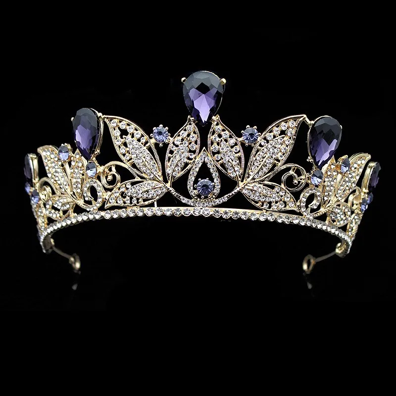Buy Charming Purple Crystal Bridal Crown Tiaras