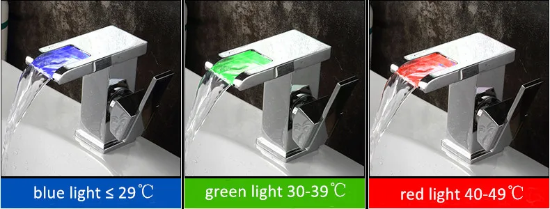 LED Faucet Polished Chrome Single Lever Handle Bathroom Basin Mixer Tap Waterfall LED Faucet for Bathroom Basin (9)