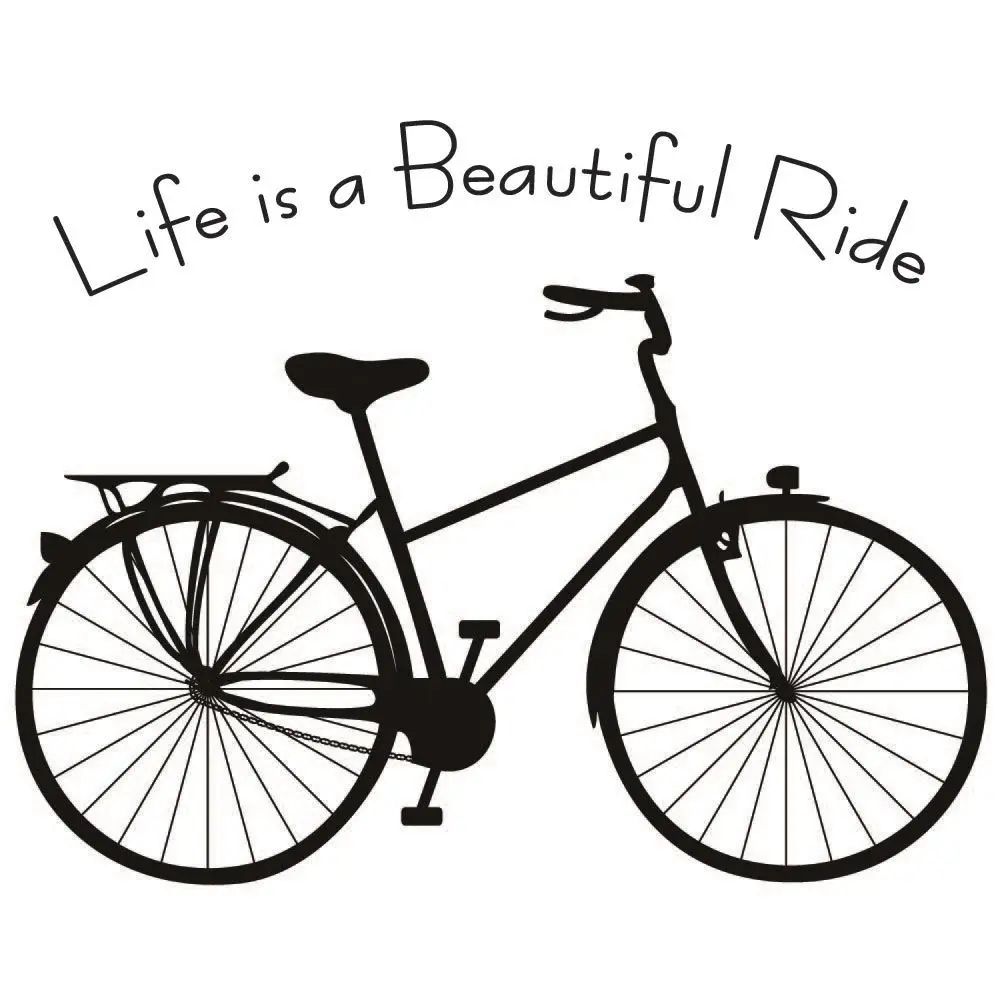 Beautiful Ride Vinyl Wall Stickers Inspirational Quote Wall Decal Home Decor Nontoxic PVC Wallpaper Artistic Design Mural SA336 in Wall Stickers from Home