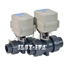 DN20 двухстороннее ПВХ моторизованный шаровой клапан, 5 проводной контроль-с пружинным возвратом Пластик Электрический шаровой кран
