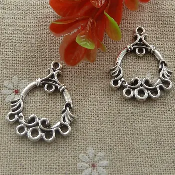 

96 pieces tibetan silver earring connectors 30x23mm #1219