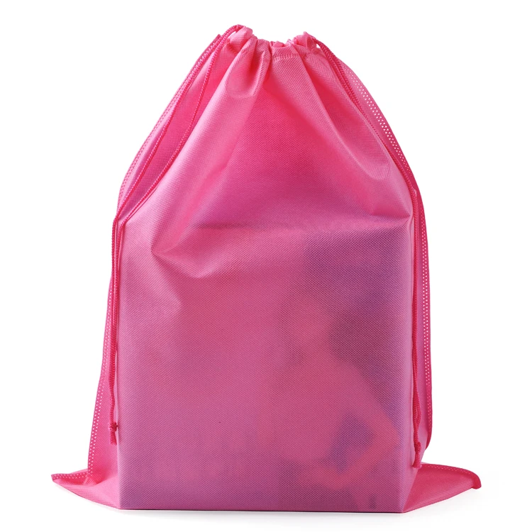 

Wholesale bolsas de regalo Large Gift Bag 35x45cm Pink Sheer Drawstring Shoes Packaging Reusable Folding Non Woven Bag