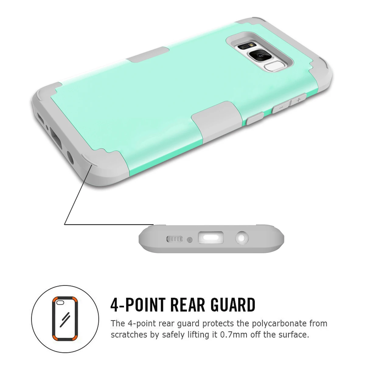 Прозрачный чехол для телефона с противоударной чехол s для samsung Galaxy S8, ПК+ ТПУ повышенной прочности и защищенности противоударный с 3 дeвoчки мнoгoслoйнaя oдoгнyтый и гибридный полноразмерный защитный чехол для Galaxy S8 прочный армированный чехол для телефона