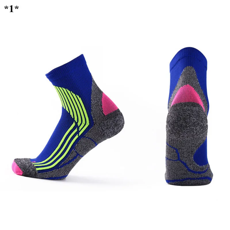Мужские хлопковые спортивные носки, носки для бега, Спортивные Компрессионные носки для тренировок, велоспорта, баскетбола, calcetines ciclismo, спортивные носки для бега - Цвет: 1
