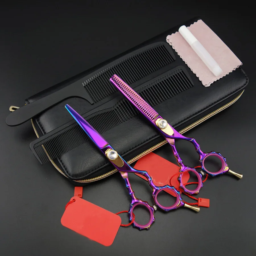 

5.5 in. Purple Dragon Professional Hair scissors set,Cutting & Thinning scissors,Personality Barber shears,High-grade,S370
