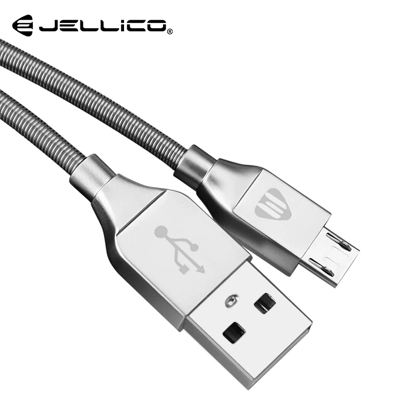 Jellico 100 см 2A Роскошный Металлический плетеный кабель для быстрой зарядки Micro USB для samsung huawei Xiaomi Tablet Android USB кабель для передачи данных