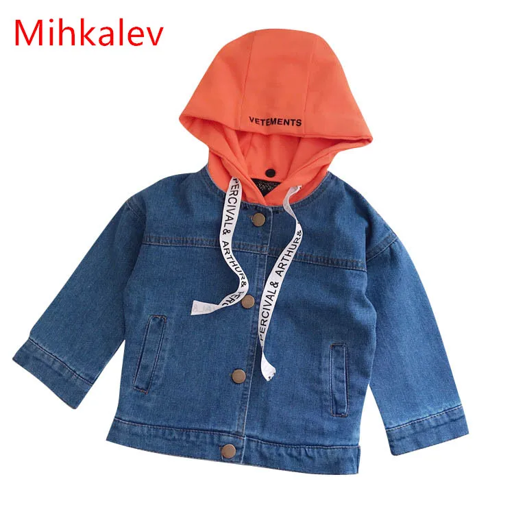 Mihkalev Fashion baby girl denim jacket for kids jeans coats and