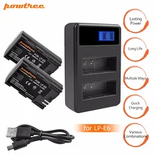 2X LP-E6 LPE6 LP E6 Перезаряжаемые Камера Батарея + двойной Зарядное устройство с светодиодный для Canon 5D Mark II Mark III EOS6D 7D 60Da 70D 80D L10