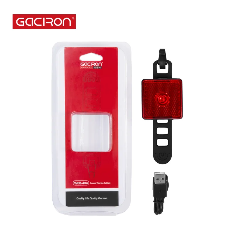 Best GACIRON W08-40A Waterproof Smart Warning Tail light Reflex 40luemns LED Lamp Two Installations Bike Accessories 4