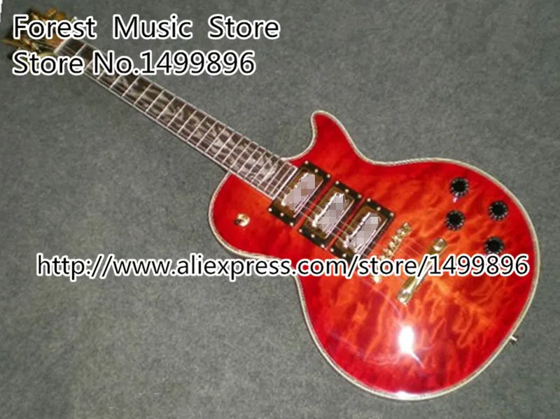 

Chinese Red Quilted Three Pickups Suneye LP Custom Electric Guitars The Tree Of Life Inlay Guitarra Lefty Available