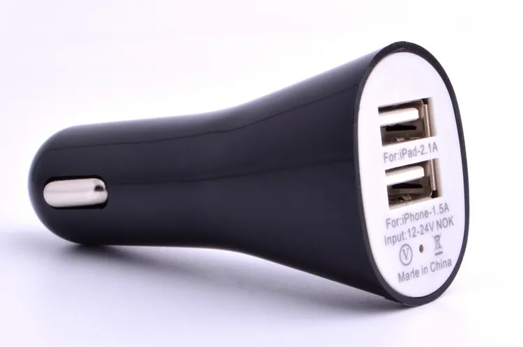 Sumpk 5 В 2.1 Amp 2-Порты Dual USB Автомобильное Зарядное устройство адаптер Универсальный для iphone Samsung смарт-мобильный телефон-черный и белый