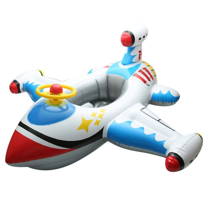 Надувное сиденье для купания, детские игрушки, плавающий бассейн, лодка, праздничный самолет, кольцо для малышей, плавающий самолет, вода, детская вечеринка - Цвет: Белый