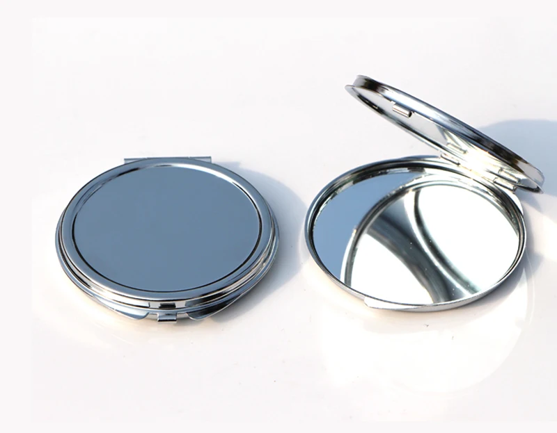 Пустой серебряный компактное зеркало карманное зеркало Private Label 62 мм