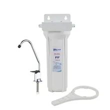 Одноступенчатая система фильтрации воды под раковиной/счетчик с 1" осадочным фильтром 5 микрон, кран и установочные части-кухонное использование