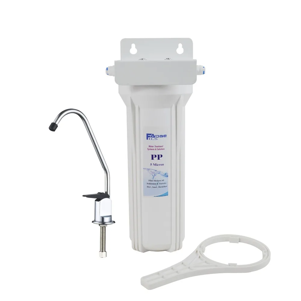 

Single-Stage Under Sink/Counter Water Filtration System with 10" Sediment Filter 5 micron,Faucet&Installation parts- Kitchen use
