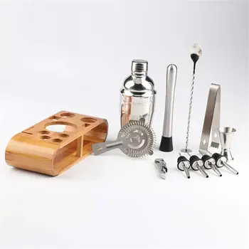 

12pcs Professional Bartender Set Cocktail Shaker Set Hand Shaker Drink Fancy Jug Wine Mixer Party Bar Set Brewing Kit