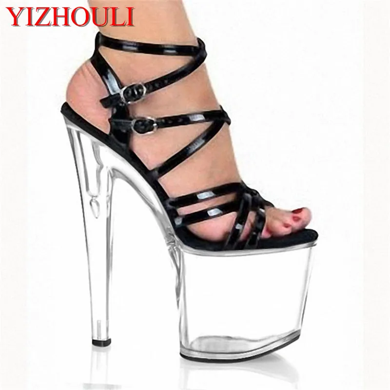 

20cm crystal platform sexy high-heeled shoes rome cross-strap sexy shoes for women shoes 8 inch Gorgeous High Heels