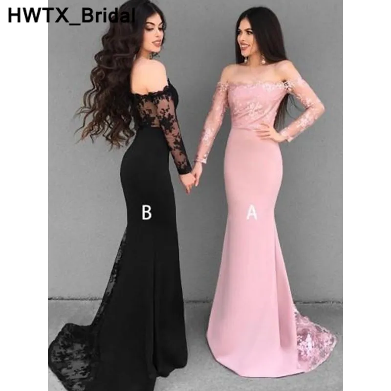 black lace bridesmaids dresses