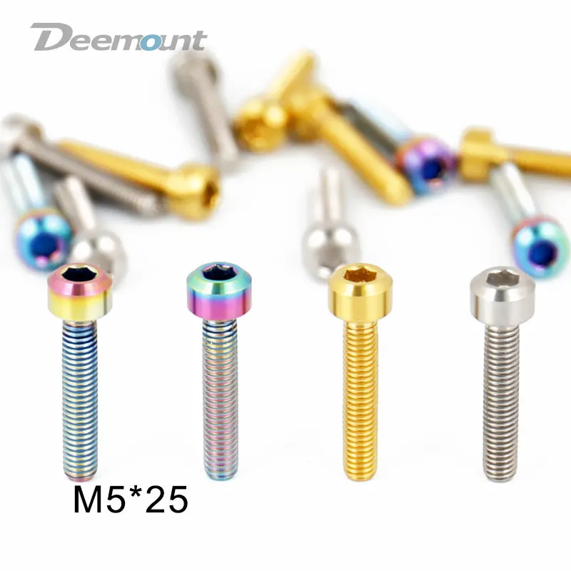 Deemount 4 шт./лот титановые болты M5x25 с шестигранной головкой для велосипеда