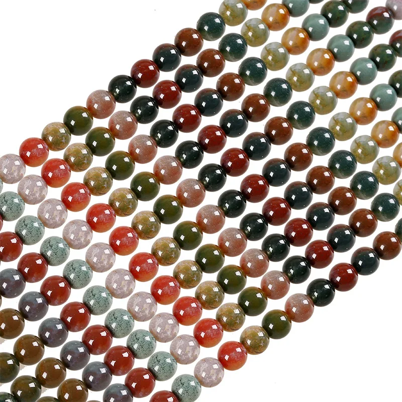 Natural Indian colored stone beads, DIY men and women accessories, semi finished products