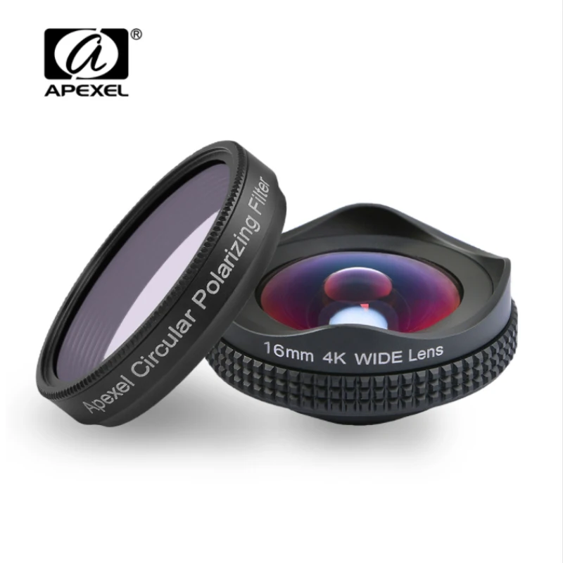 

2017 Professional 4K Wide lens with circular polarizing Filter 16mm HD super wide angle lens for iPhone 5s 6s plus Xiaomi redmi