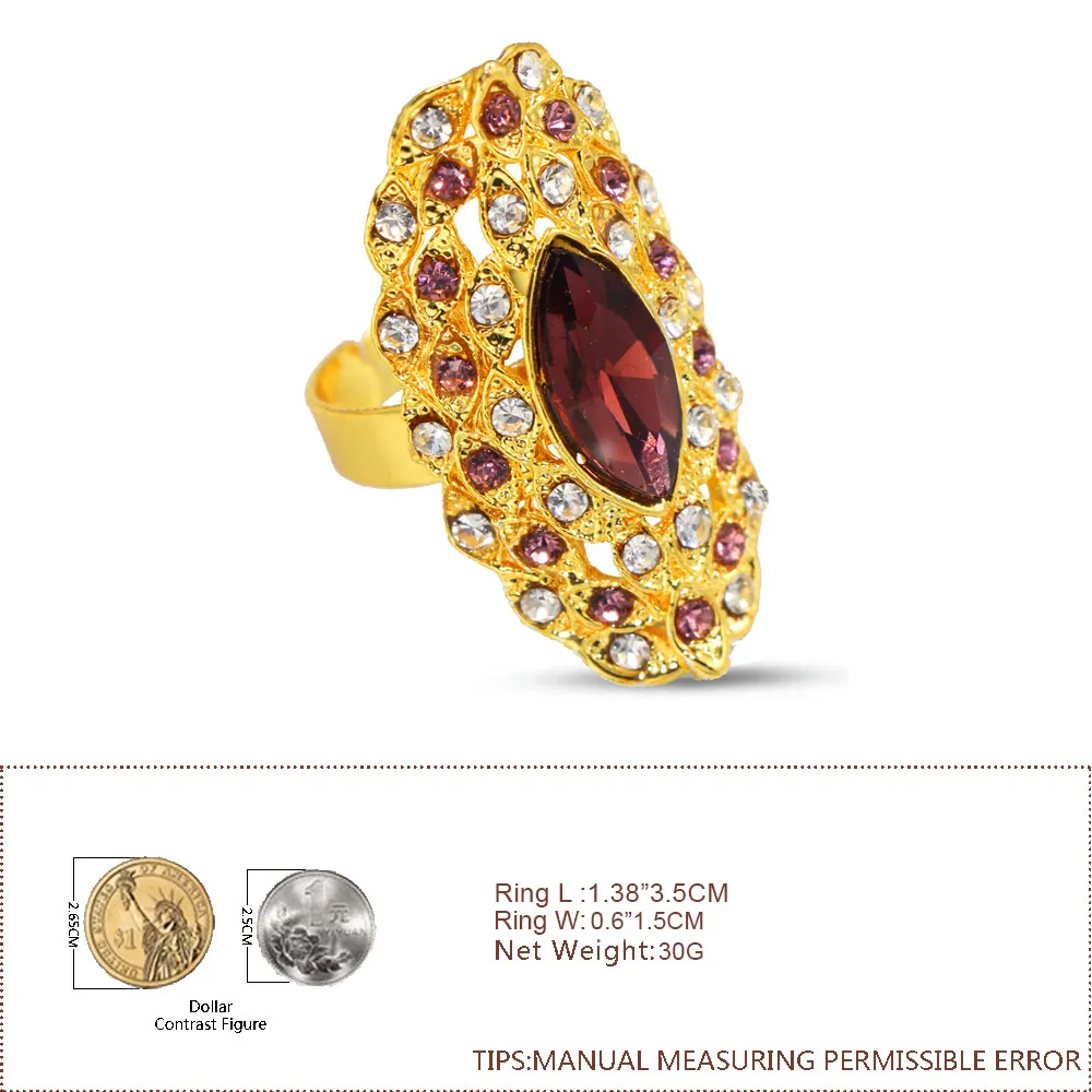 Женское кольцо в эфиопском стиле с фианитом|big ring|ring goldbague femme |