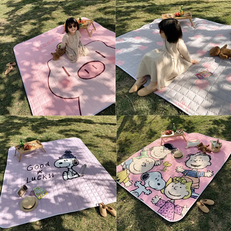 

Pink Leopard 1.4m*2m style cushion Outdoor thickening mat Picnic mat Lawn cloth Spring tour mat tent Beach Waterproof field mat