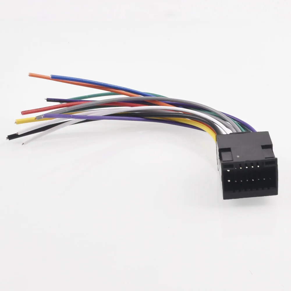 Car Radio Stereo Wire Harness Plug Cable 16 pin Male Connector For