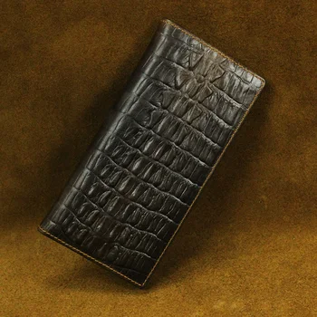 

Brand genuine leather exquisite long Wallet Bifold Men Aligator business pattern Monederos Hombre carteira Clutch Bag Card Case