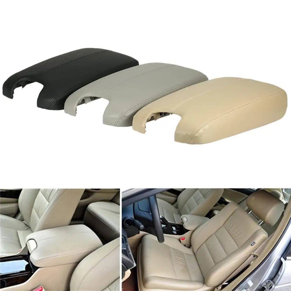 Leather Car Armrest Cover With Plastic Board 3 Colors Soft Leather