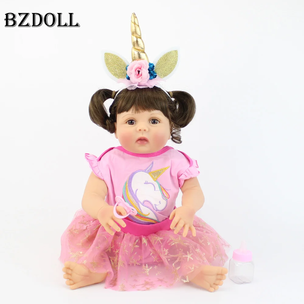 55cm Full Silicone Reborn Baby Doll ToyGirls Toy For Kids Realistic Newborn Princess Bebe Alive Birthday Gift Waterproof | Игрушки и