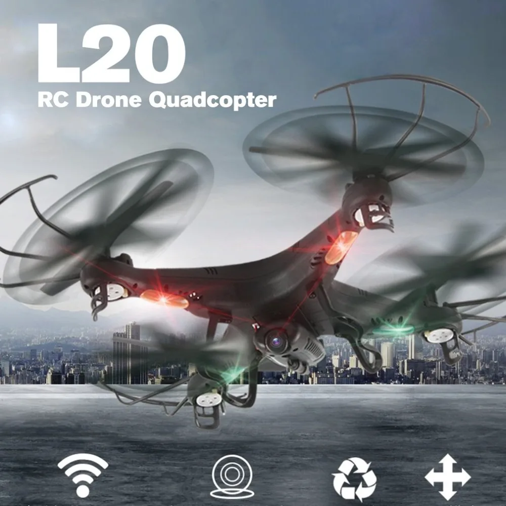 

OCDAY L20 Smart Selfie FPV RC Drone Quadcopter Aircraft UAV with Real Time 0.3MP Camera CAM Headless Mode 3D-flip