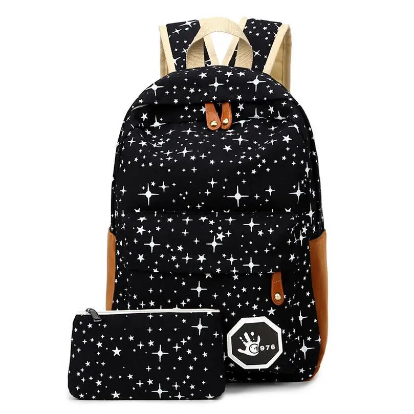 Luggage & Bags Fashion Star Women Men Canvas Backpack Schoolbags School Bag For girl Boy ...