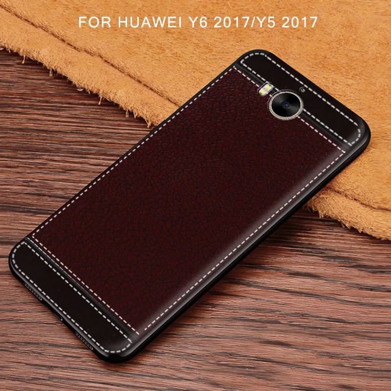 личи зерна узор кожаное силиконовый чехол на смартфон Huawei y6 2017 чехлы