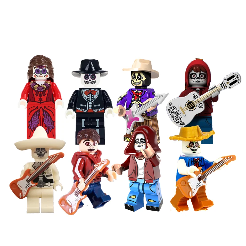 

Single sale building blocks The movie Coco Miguel Rivera Hector skeleton model action figure sets best toys for children